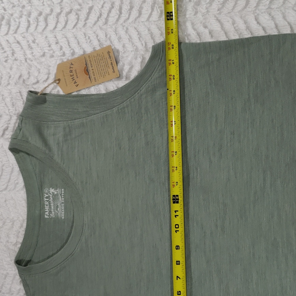 522. Faherty Sunwashed Slub Muscle Tank | Color: Sage Creek - Picture 3 of 8